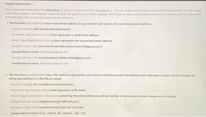 Solved Project Instructions the function headers, just add | Chegg.com