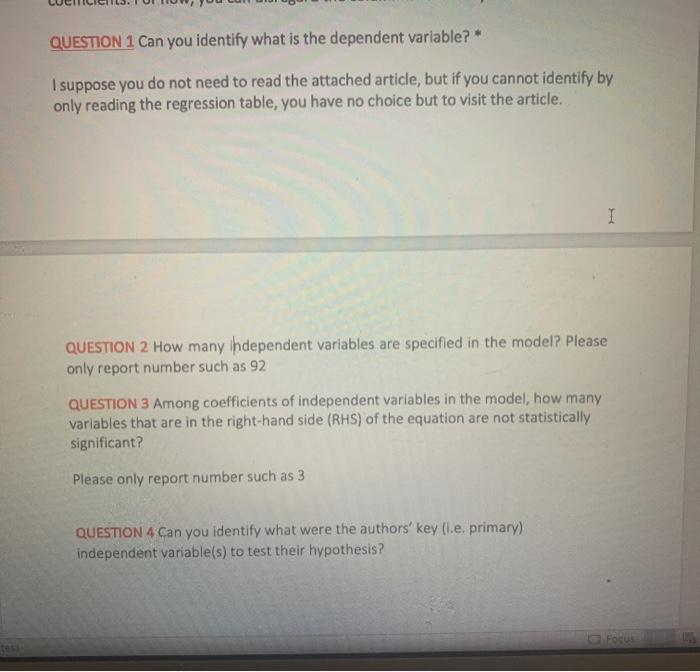 Solved The following four questions all refer to the results | Chegg.com