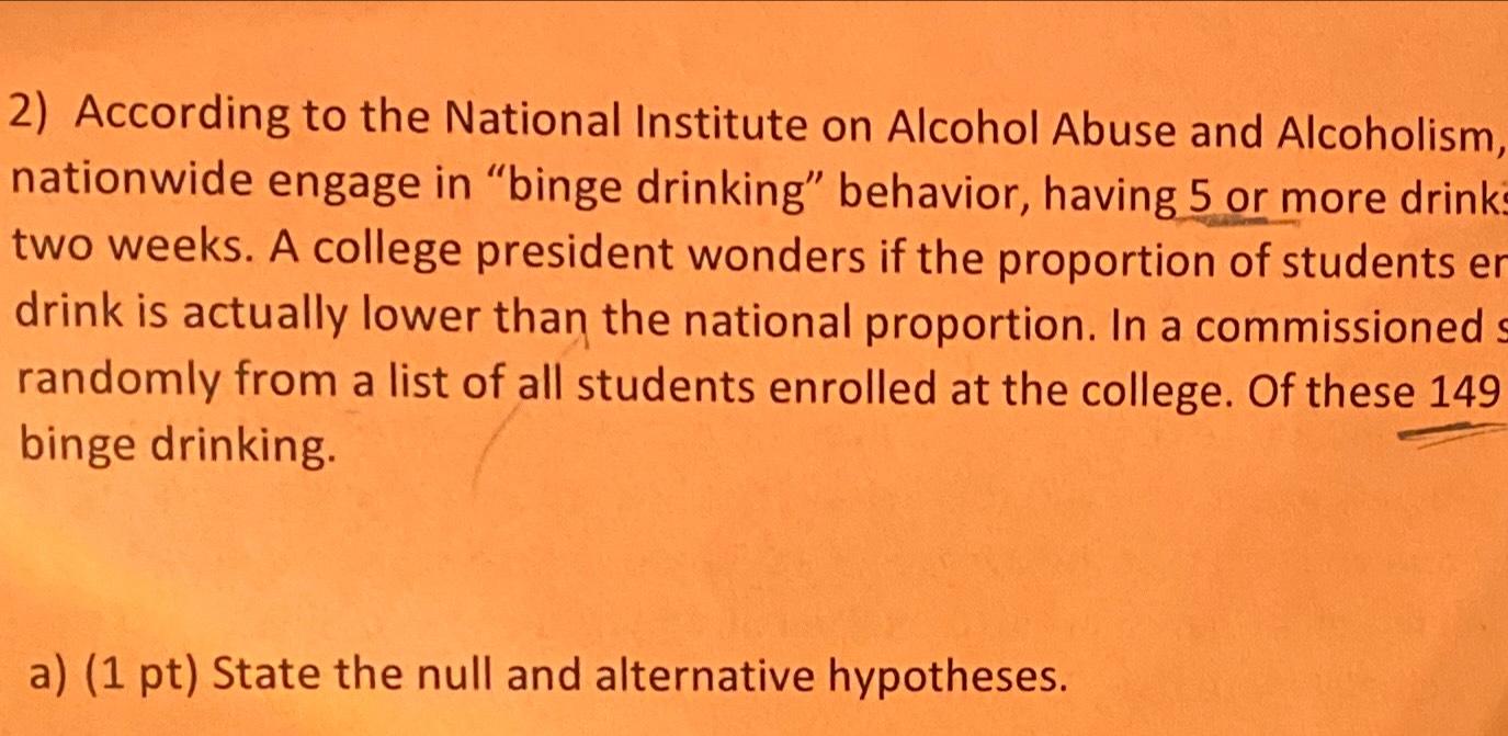 Solved According To The National Institute On Alcohol Abuse | Chegg.com