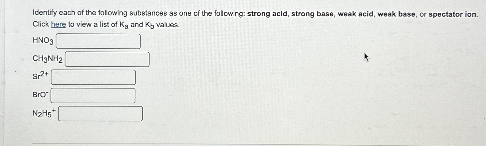 Solved Identify each of the following substances as one of | Chegg.com