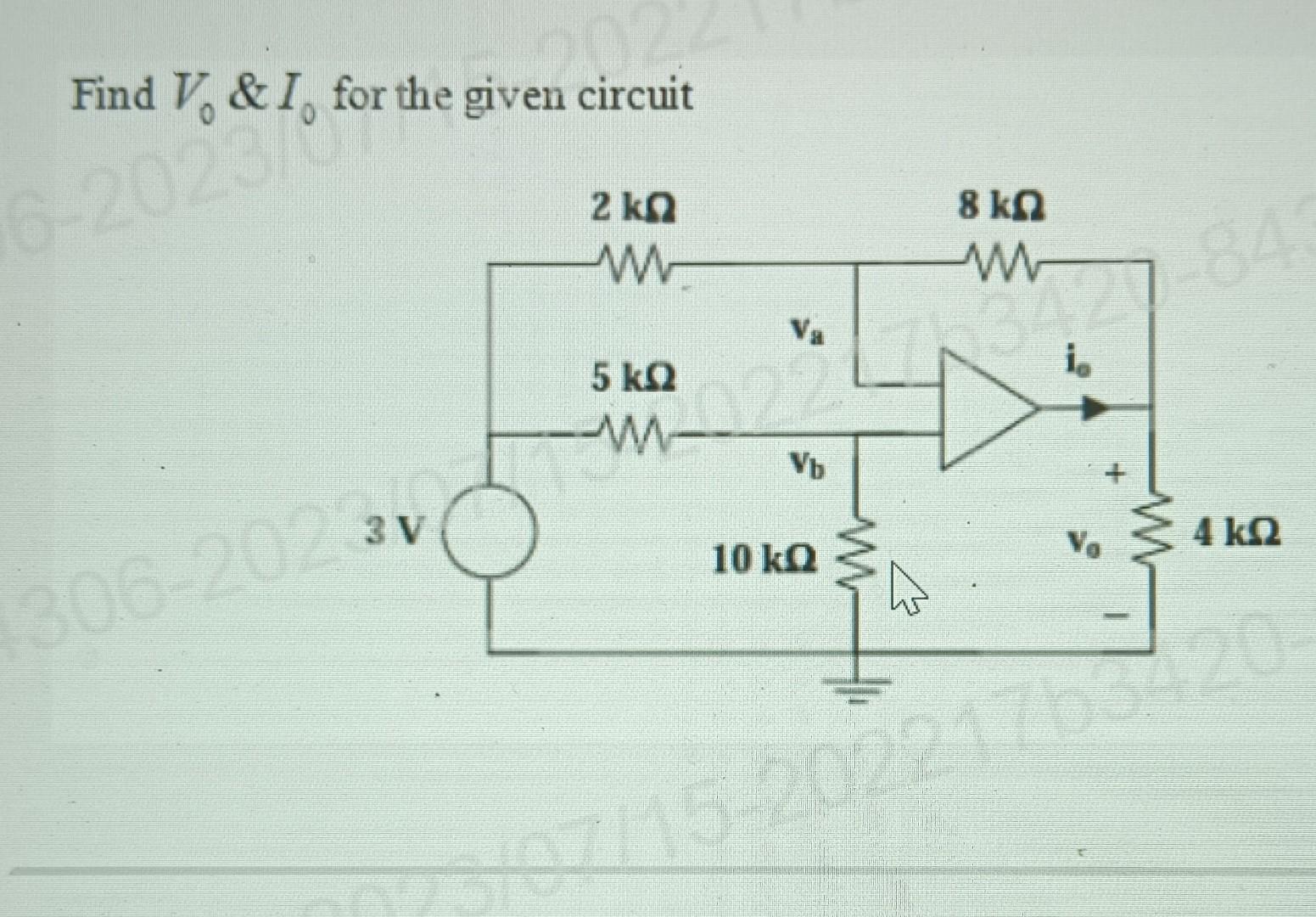 Solved Find V0andi0 For The Given Circuit