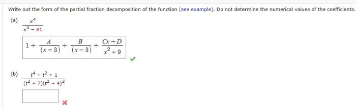 Solved Write out the form of the partial fraction | Chegg.com