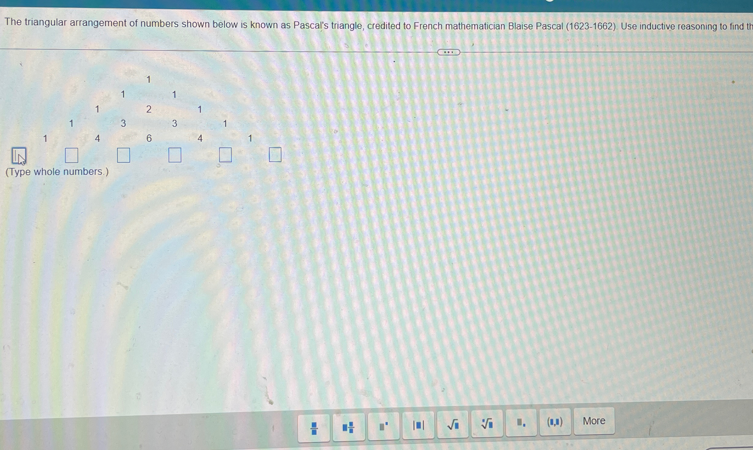 Solved The triangular arrangement of numbers shown below is | Chegg.com