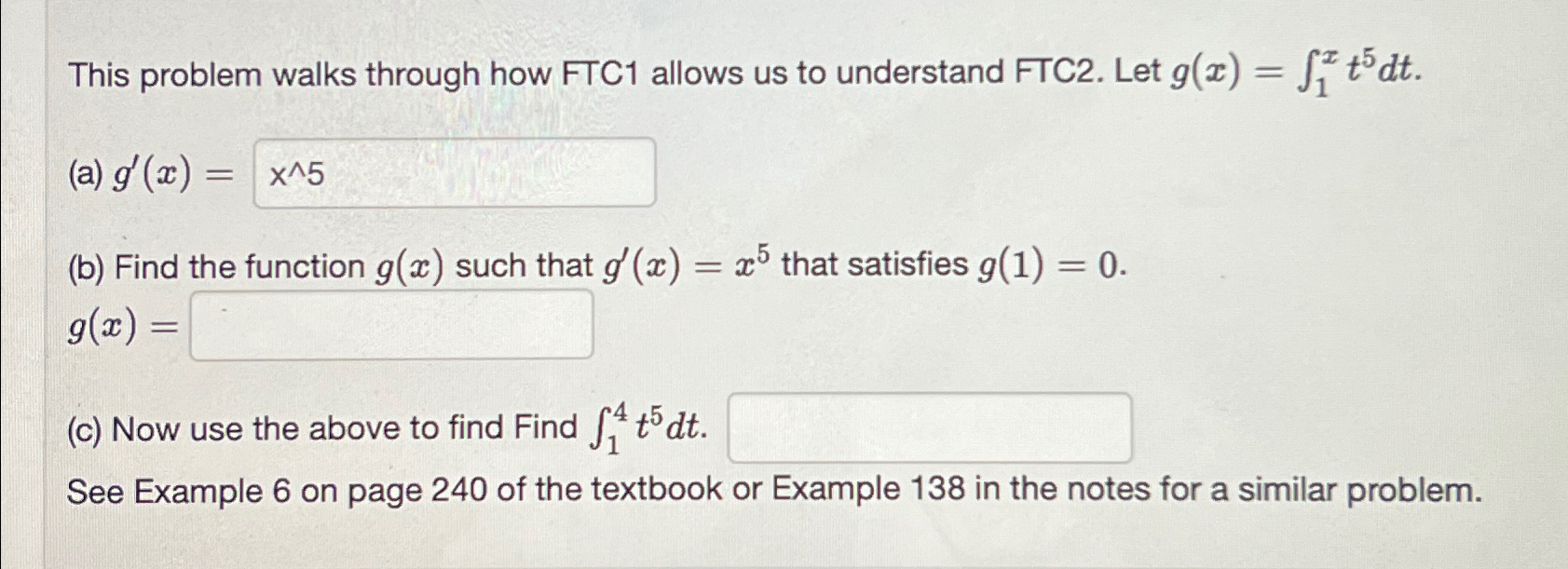 Solved This problem walks through how FTC1 ﻿allows us to | Chegg.com