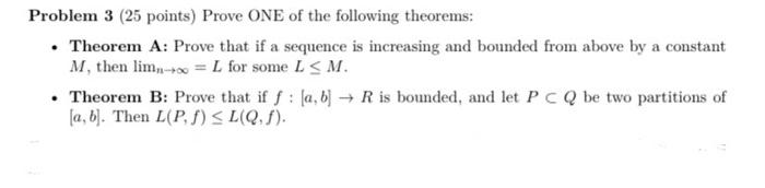 Solved Problem 3 (25 points) Prove ONE of the following | Chegg.com