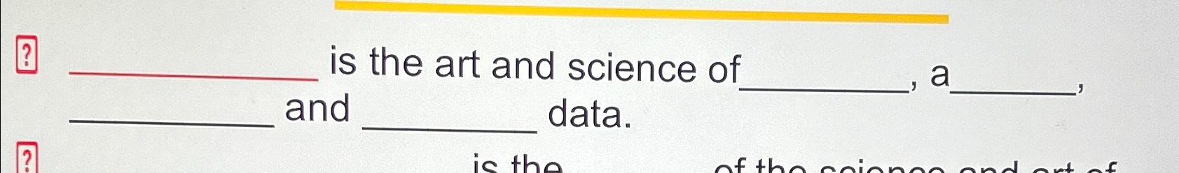 Lesson 1.1 – Statistics – The Science and Art of Data