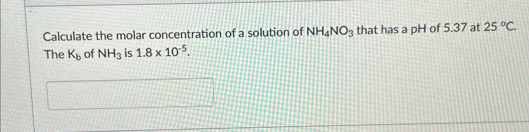 Solved Calculate the molar concentration of a solution of | Chegg.com