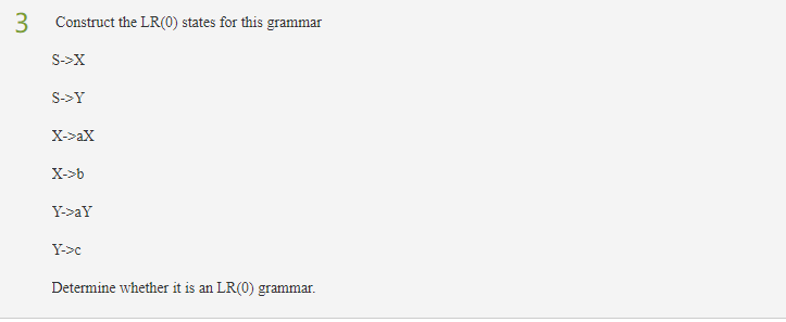 Solved 3 Construct the LR(0) states for this grammar S->X | Chegg.com