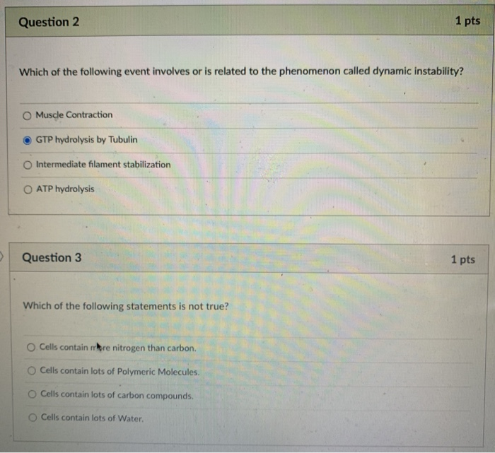 Solved Question 2 1 pts Which of the following event | Chegg.com