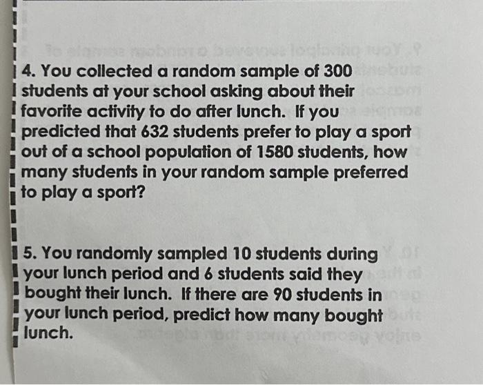 Solved 4. You collected a random sample of 300 students at | Chegg.com