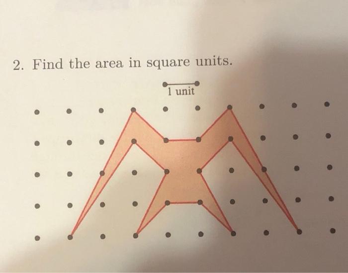 Solved 2. Find the area in square units. 1 unit | Chegg.com