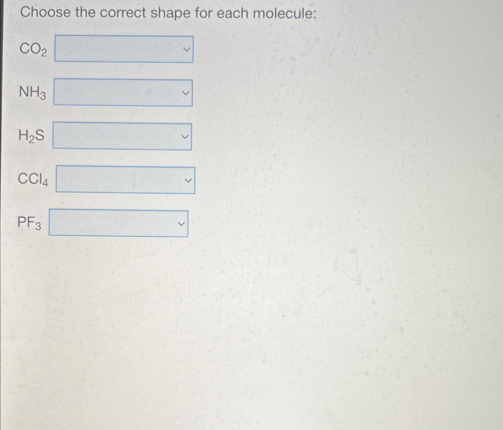 Solved Choose the correct shape for each | Chegg.com