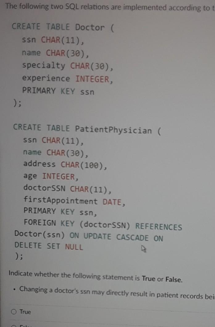 Solved The following two SQL relations are implemented | Chegg.com