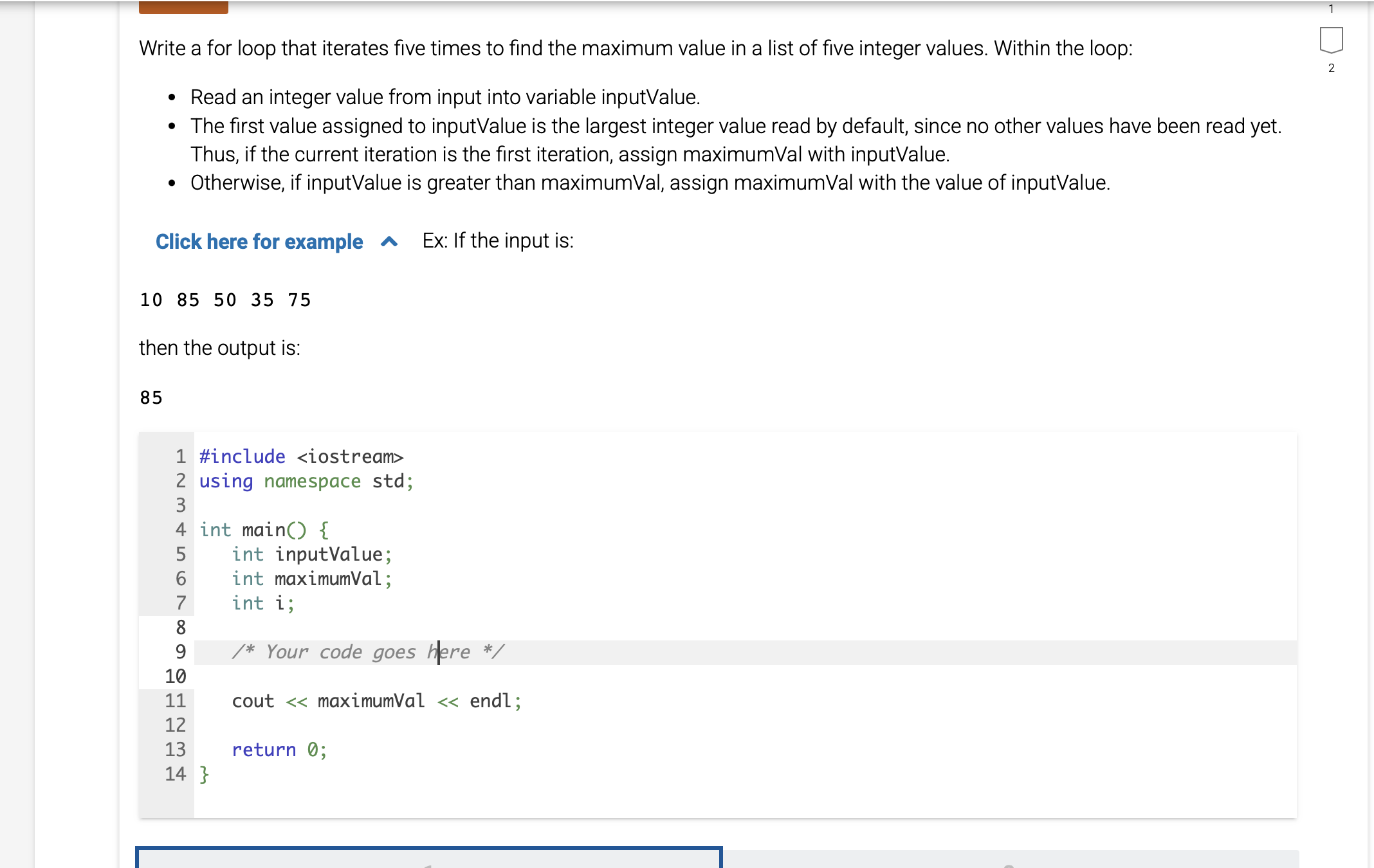 Write a for loop that iterates five times to find the | Chegg.com