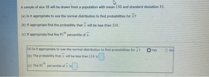 Solved A sample of size 18 will be drawn from a population | Chegg.com