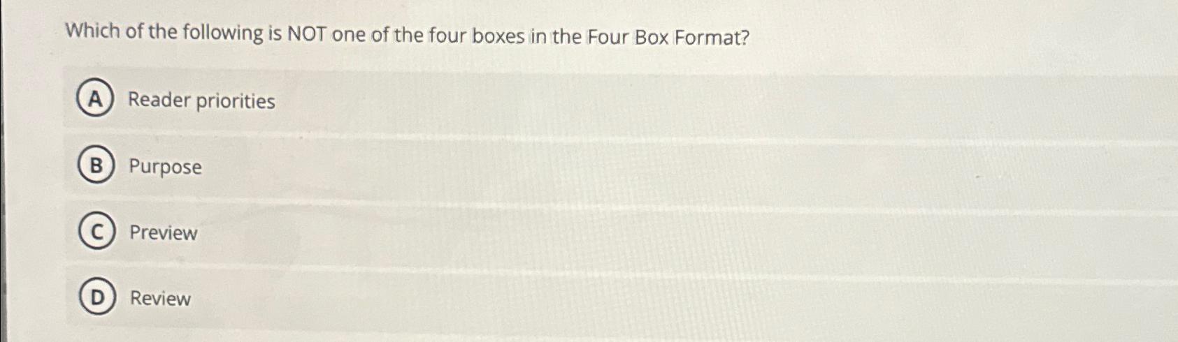 which of the following is not one of the four