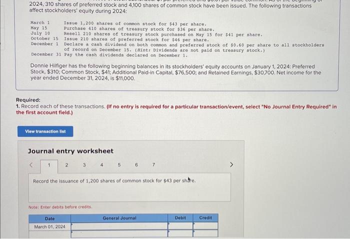 Solved 2024 310 Shares Of Preferred Stock And 4 100 Shares Chegg Com   Image