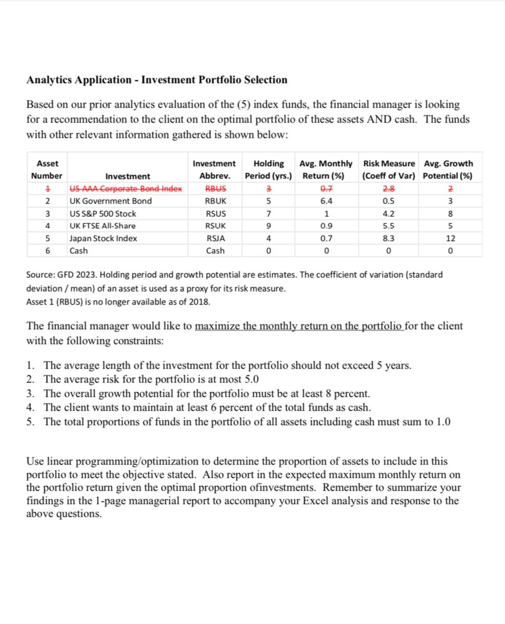 Analytics Application ﻿Investment Portfolio
