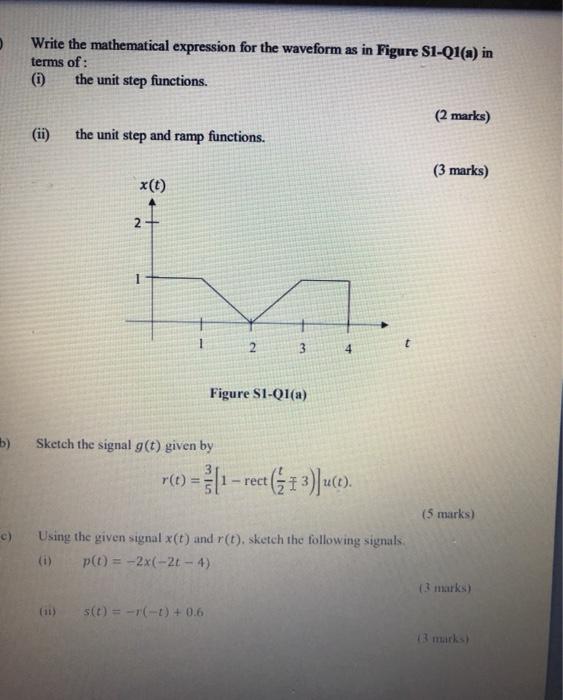Solved Write the mathematical expression for the waveform as | Chegg.com