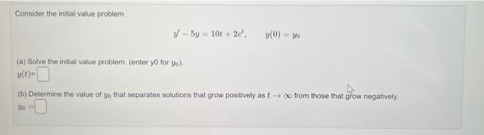 Solved Consider the initial value problem | Chegg.com