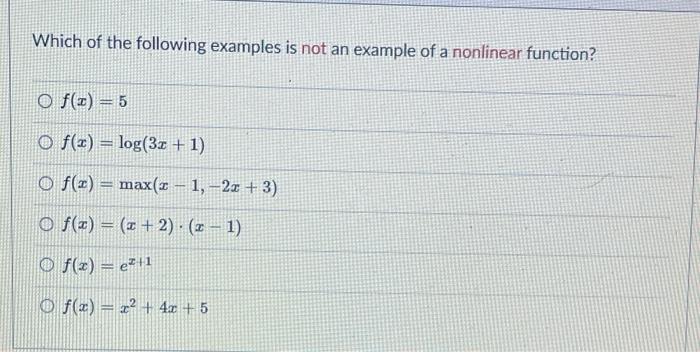 Nonlinear Function - Examples