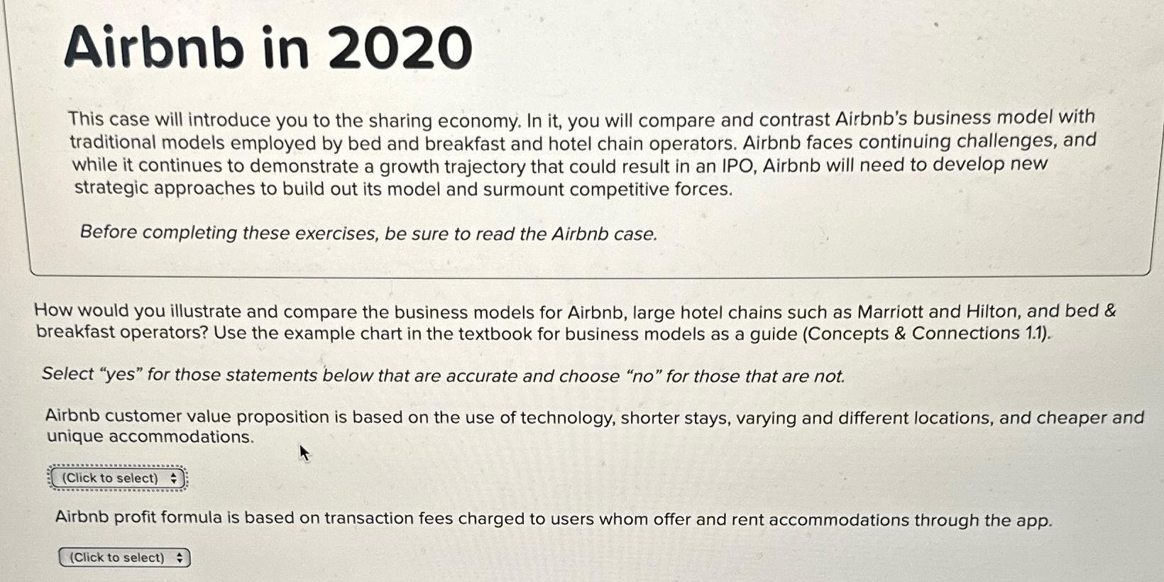 Solved Airbnb In 2020This Case Will Introduce You To The | Chegg.com