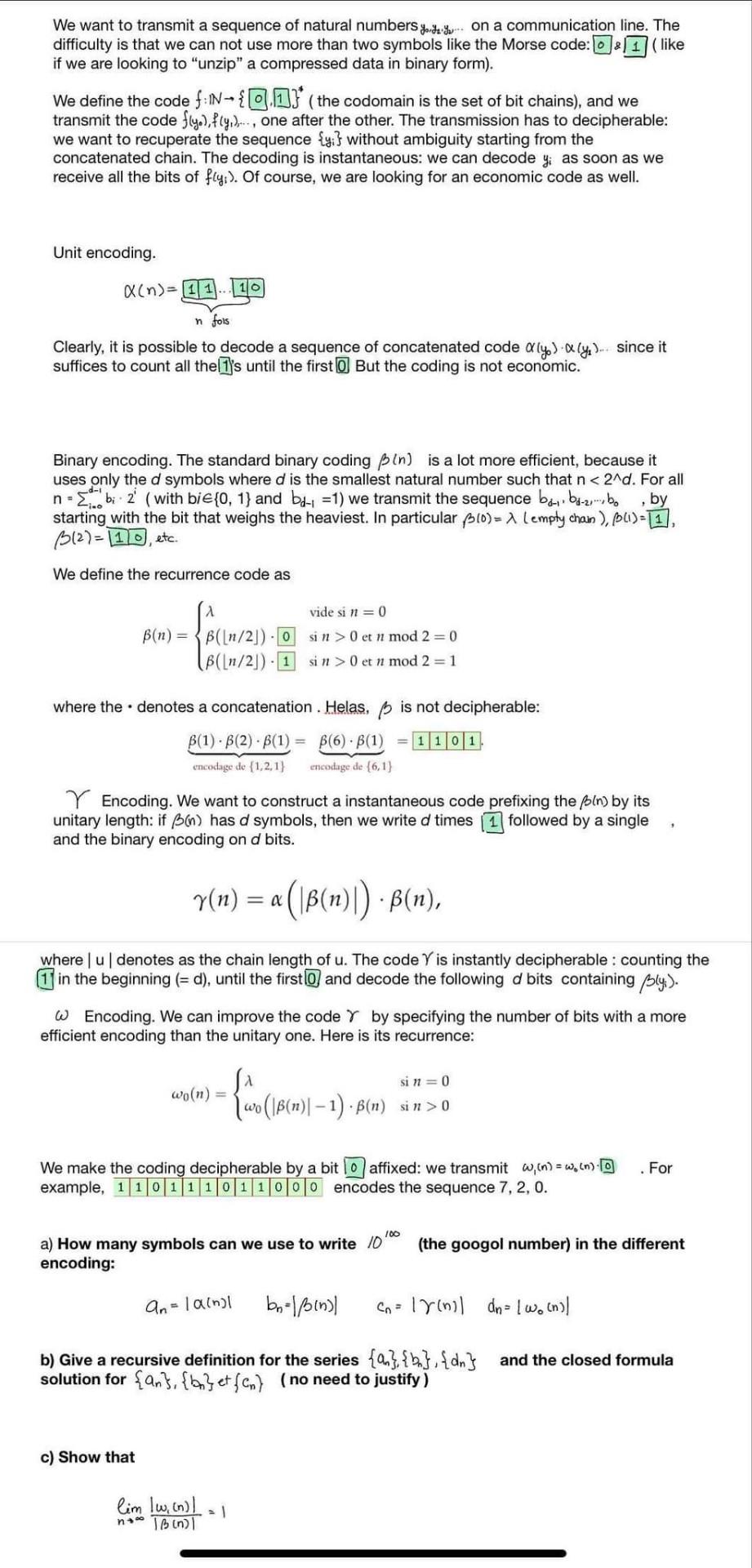 We define the recurrence code as | Chegg.com