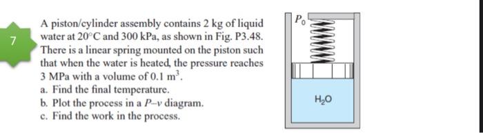 Solved A Piston/cylinder Assembly Contains 2 Kg Of Liquid | Chegg.com