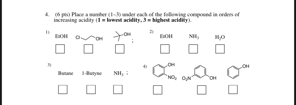 (6 ﻿pts) ﻿Place a number (1-3) ﻿under each of the | Chegg.com
