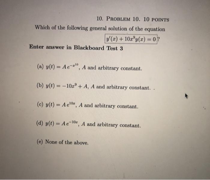 Solved 10 Problem 10 10 Points Which Of The Following G Chegg Com