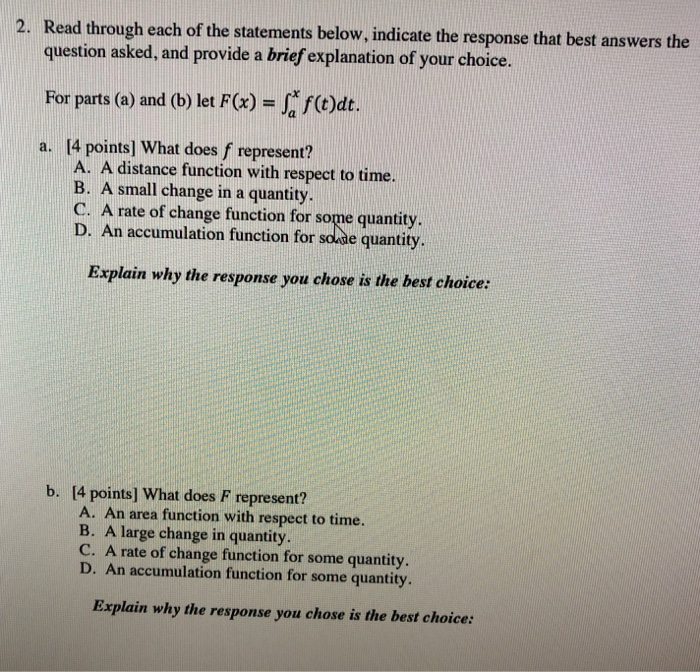 Solved 2. Read through each of the statements below, | Chegg.com