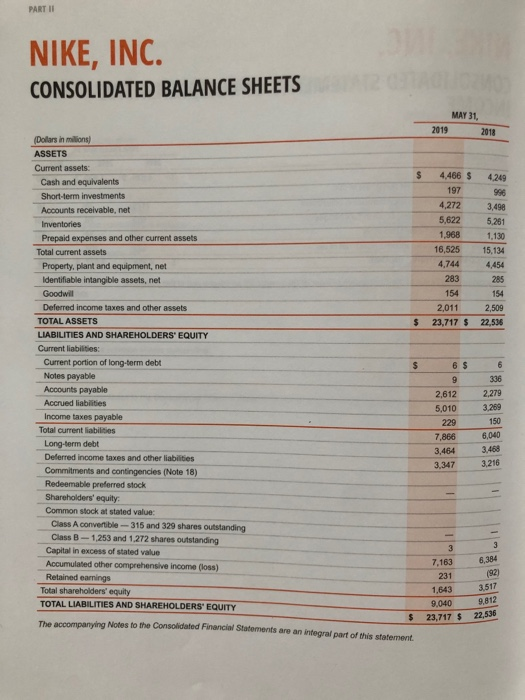 nike financial report 2018