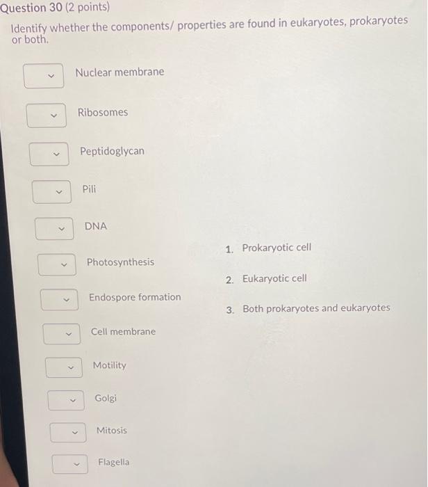 Solved Question 30 (2 points) Identify whether the | Chegg.com