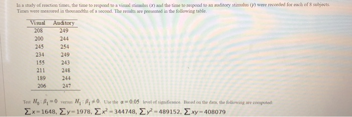 Solved In a study of reaction times, the time to respond to | Chegg.com