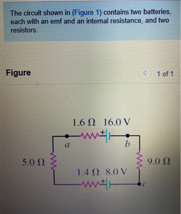 Solved The Circuit Shown In (Figure 1) Contains Two Batte...