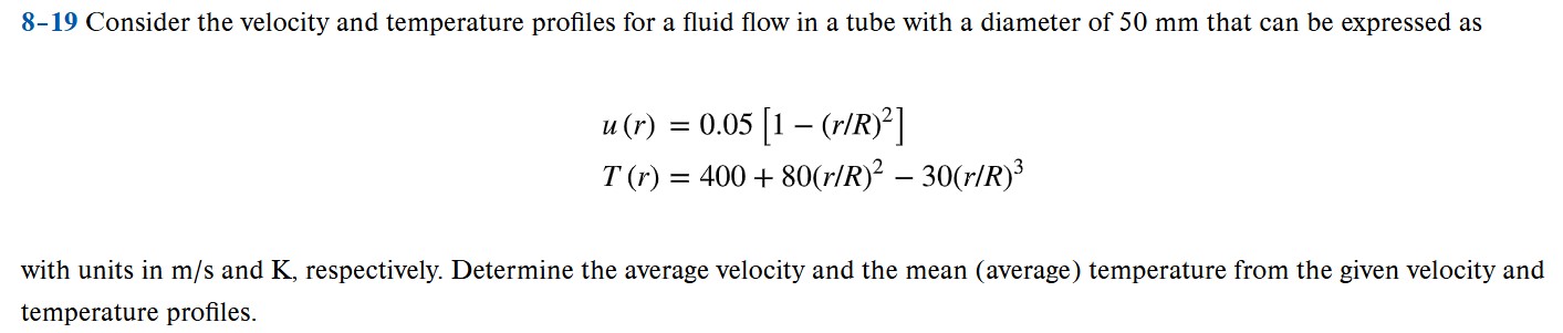 Solved 8-19 ﻿Consider the velocity and temperature profiles | Chegg.com