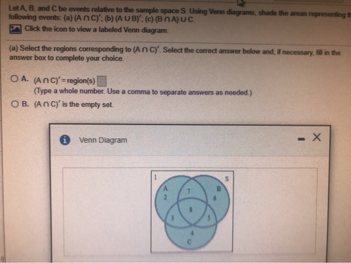 Solved Let A, B, And C Be Events Relative To The Sample | Chegg.com