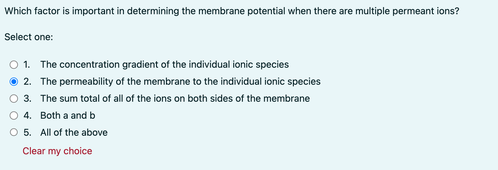 Solved Which factor is important in determining the membrane | Chegg.com