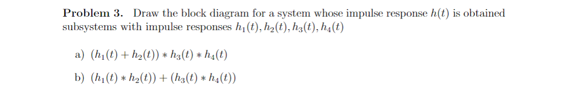 Solved Problem 3. ﻿Draw the block diagram for a system whose | Chegg.com