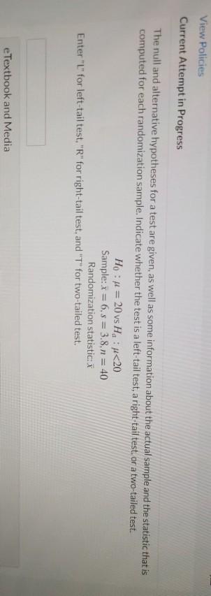 Solved View Policies Current Attempt in Progress The null | Chegg.com