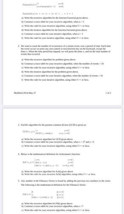 Solved Factorial ∣n∣=n⋅∣m−1∣⋅∣m−2∣⋅−⋅2⋅1 a) What the | Chegg.com