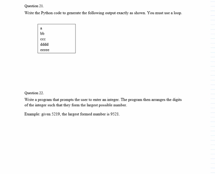 Question 21 Write The Python Code To Generate The Chegg Com