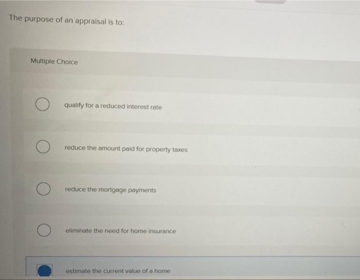 Purpose Of An Appraisal