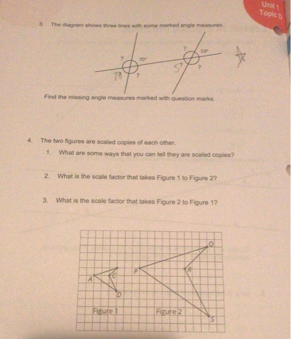Solved Unit 1 Topico 3. The diagram shows three lines with | Chegg.com