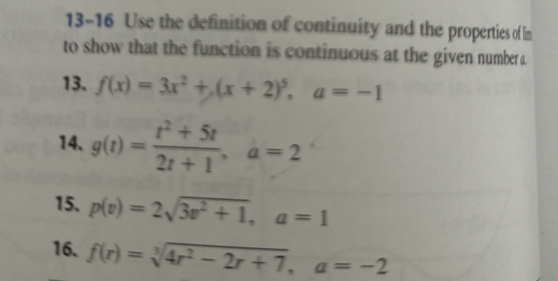 Solved 13-16 ﻿Use the definition of continuity and the | Chegg.com