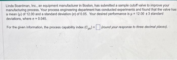 Solved Linda Boardman, Inc., an equipment manufacturer in | Chegg.com