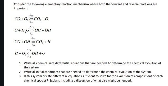 Solved Consider the following elementary reaction mechanism | Chegg.com