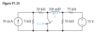 Solved After The Switch In The Circuit Of Fig P7 35 Has Been Ope Chegg Com