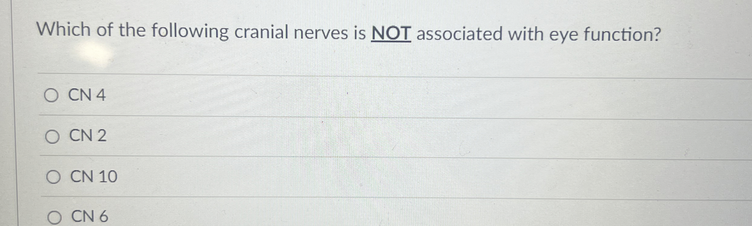 Solved Which of the following cranial nerves is NOT ?() | Chegg.com