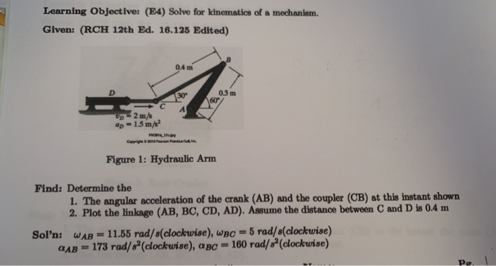 Solved Learning Objective: (E4) Solve for kinematics of a | Chegg.com